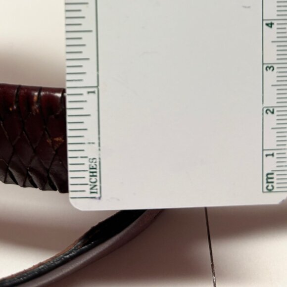 Brighton Leather Brown Belt Silver Concho and Woven Details Size 34 main image 6